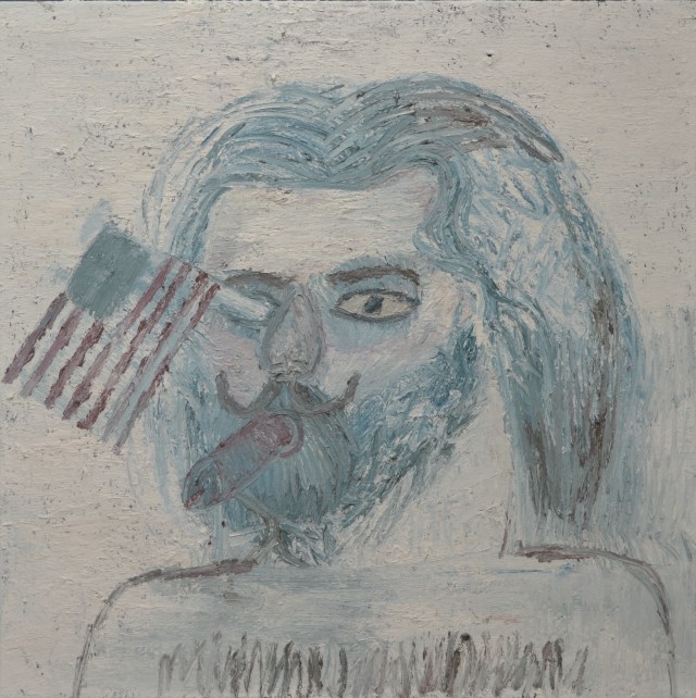 Zelfportret met vlag 2013, 110x110cm