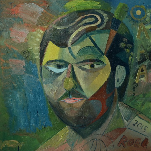 white man painting the blues